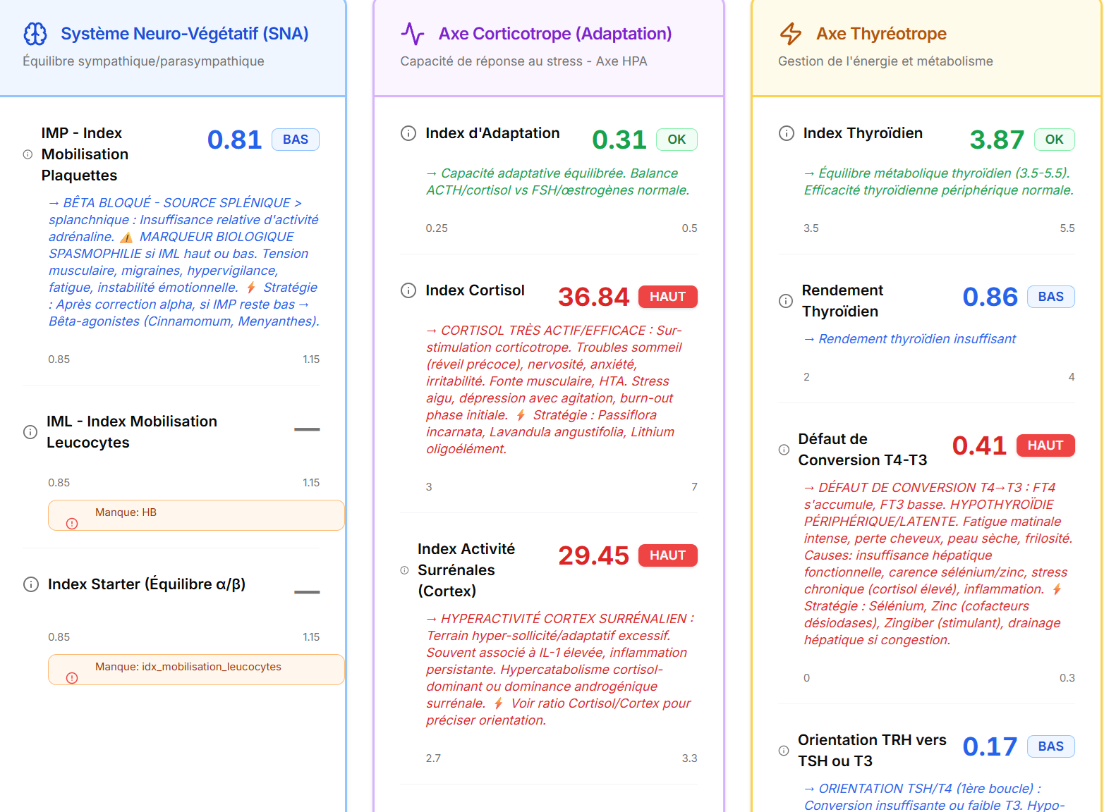 Calculateur BdF Expert - Index de terrain calcules en temps reel