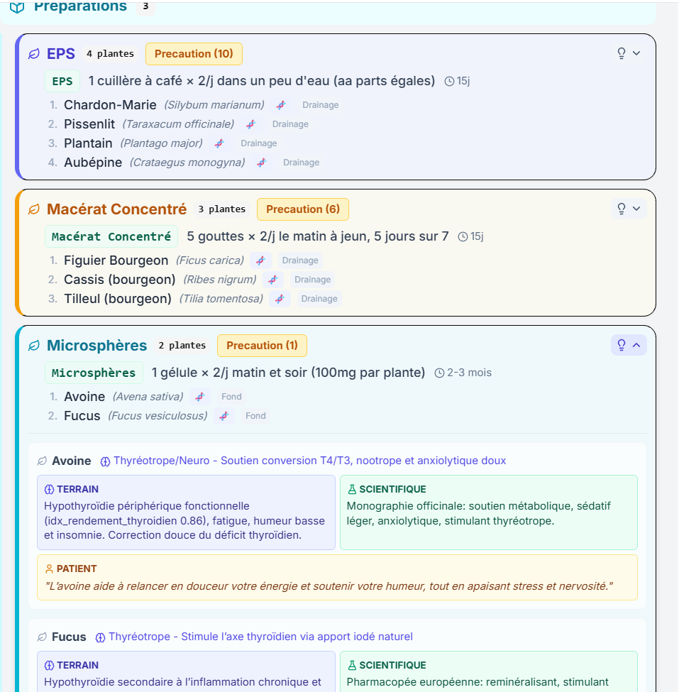 Ordonnance 4 volets avec alertes interactions